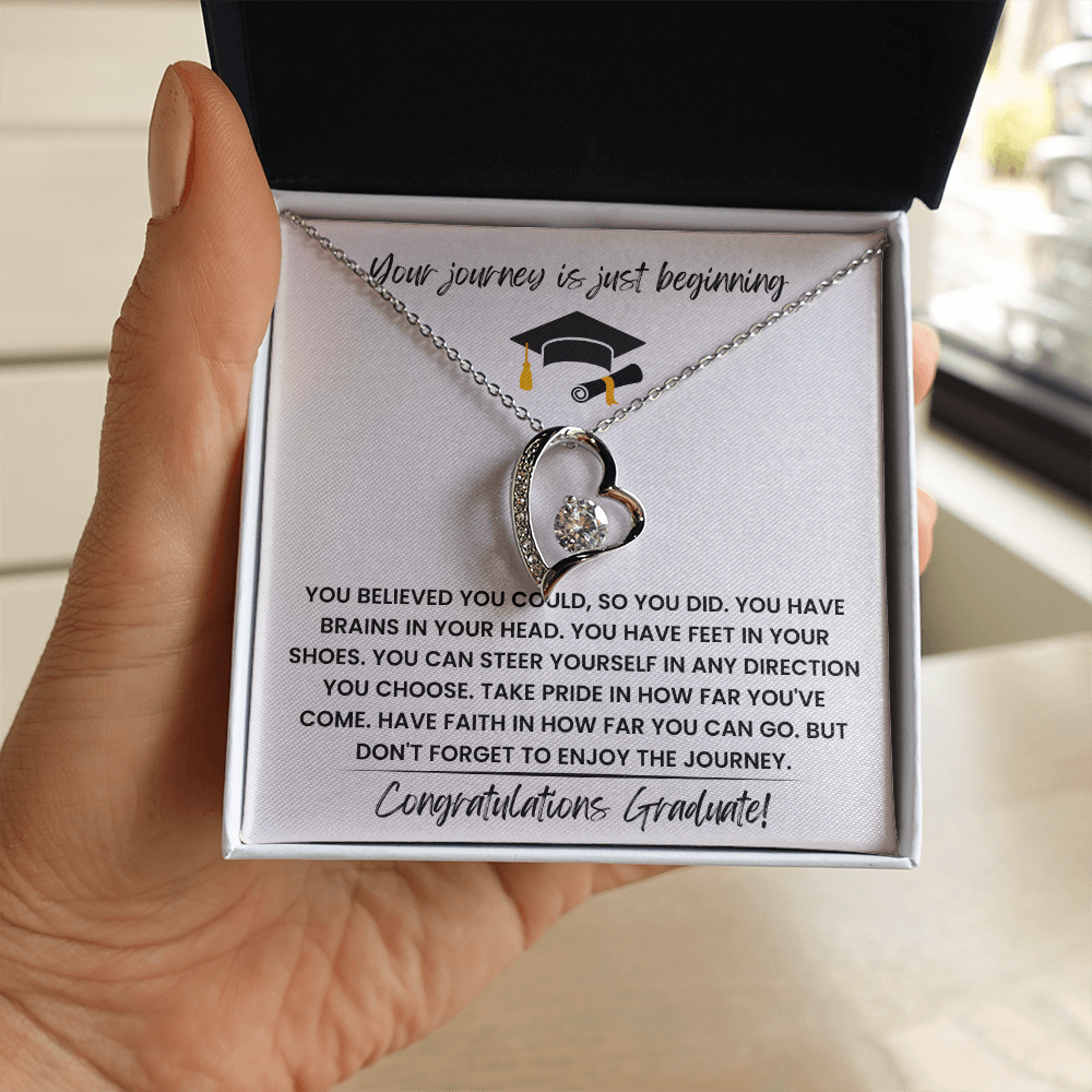 Your Journey is Just Beginning - Congratulations Graduate! - Forever Love Necklace Gift Set