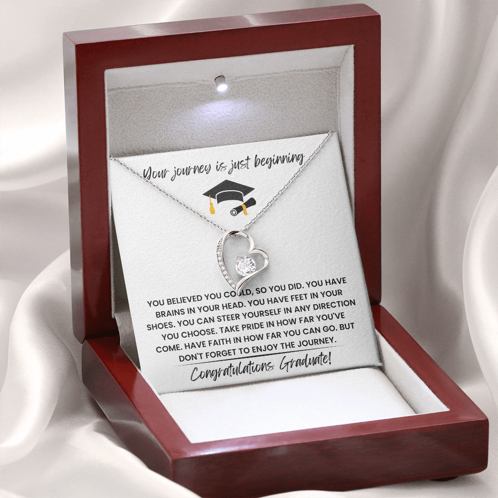 Your Journey is Just Beginning - Congratulations Graduate! - Forever Love Necklace Gift Set