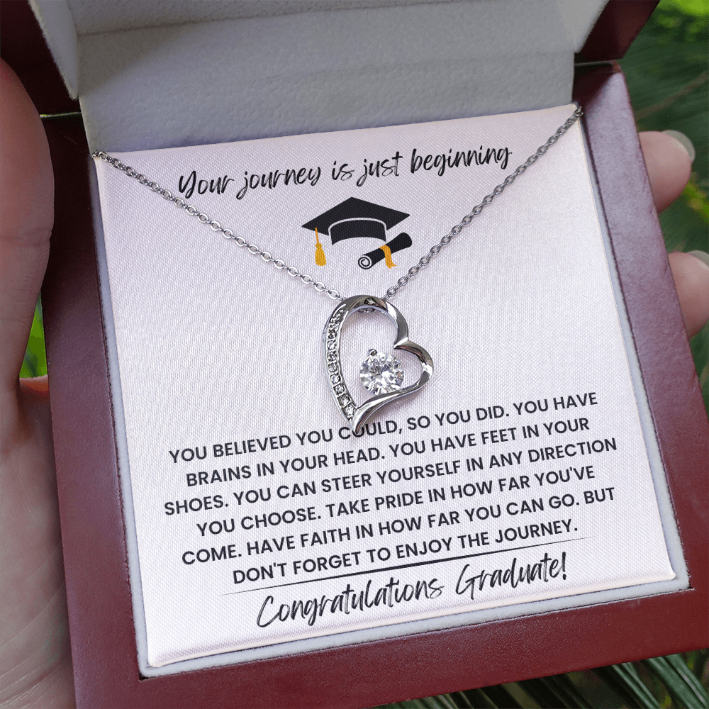 Your Journey is Just Beginning - Congratulations Graduate! - Forever Love Necklace Gift Set