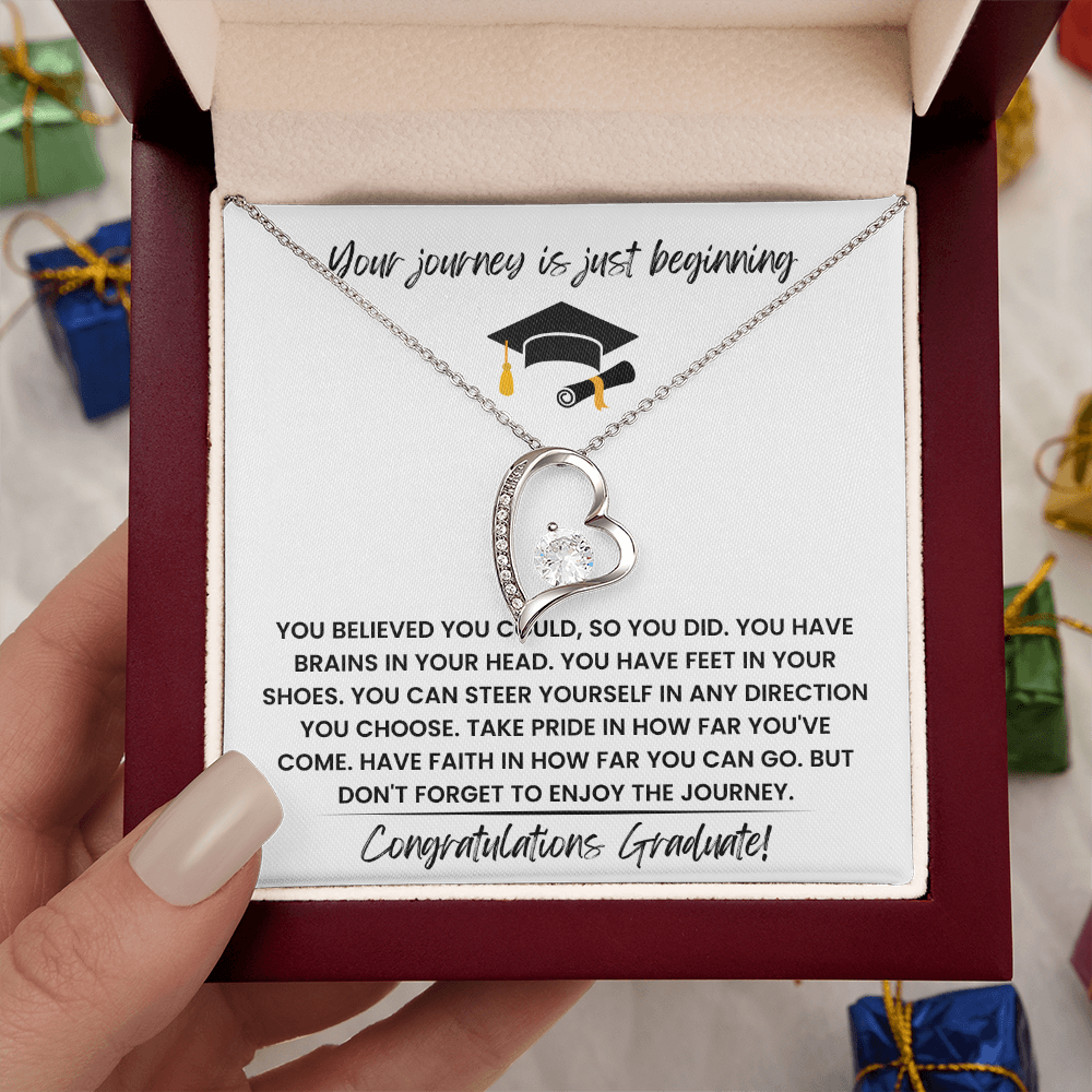 Your Journey is Just Beginning - Congratulations Graduate! - Forever Love Necklace Gift Set
