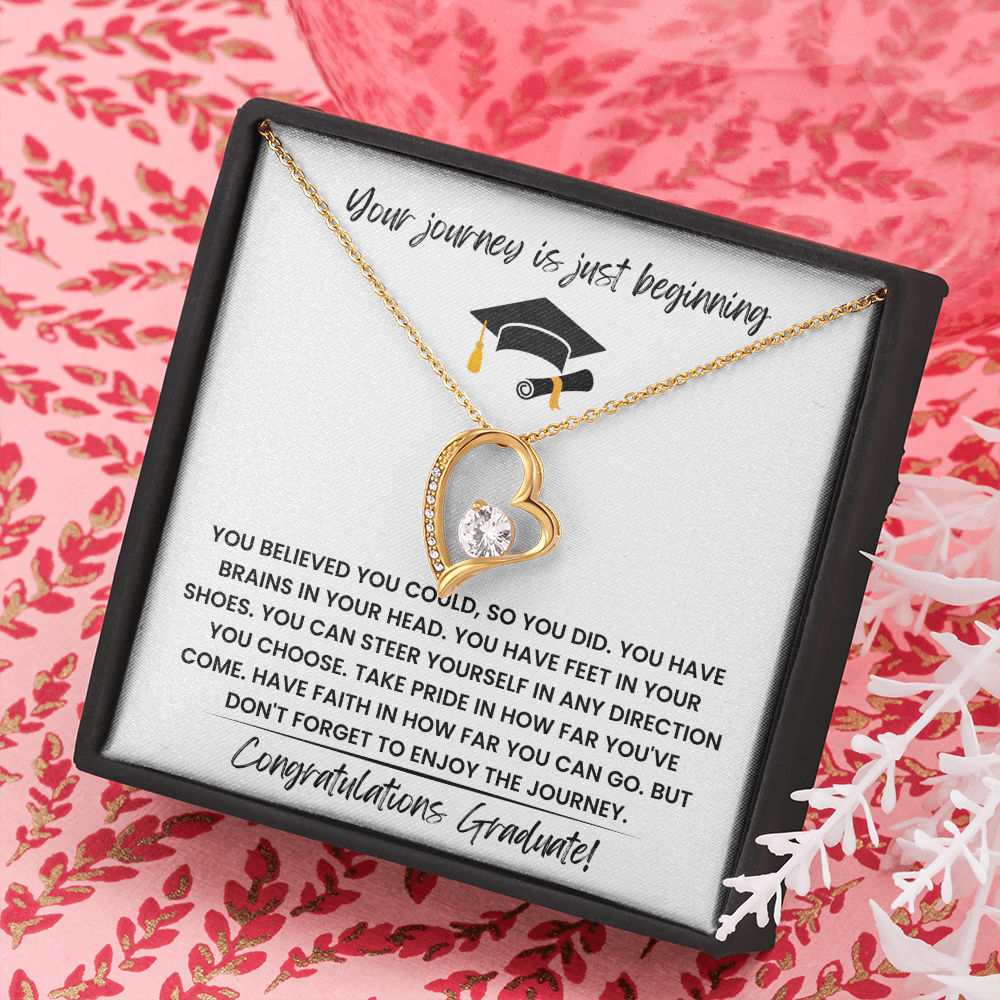Your Journey is Just Beginning - Congratulations Graduate! - Forever Love Necklace Gift Set