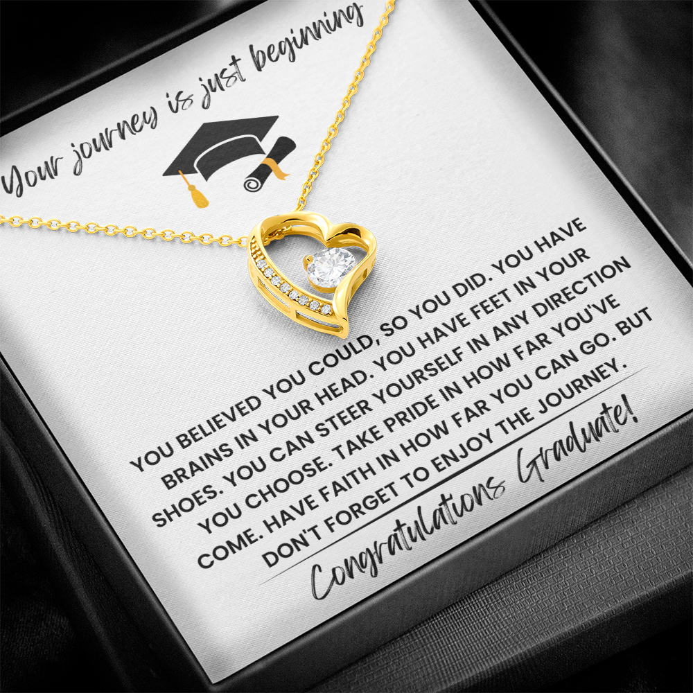 Your Journey is Just Beginning - Congratulations Graduate! - Forever Love Necklace Gift Set