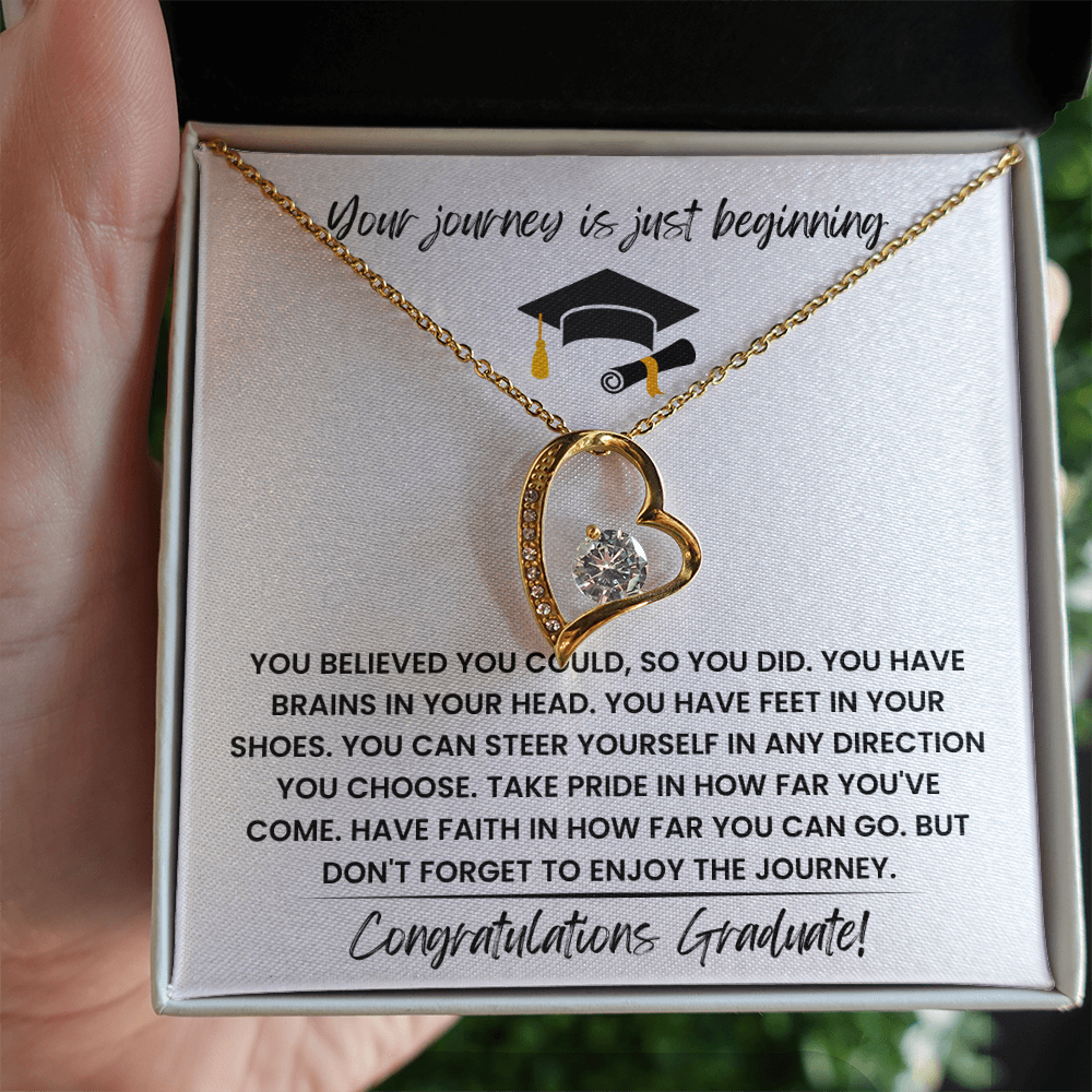 Your Journey is Just Beginning - Congratulations Graduate! - Forever Love Necklace Gift Set