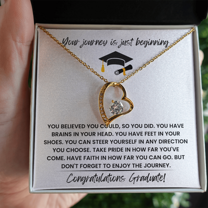 Your Journey is Just Beginning - Congratulations Graduate! - Forever Love Necklace Gift Set