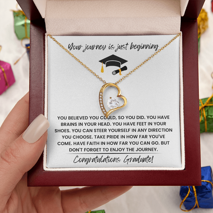 Your Journey is Just Beginning - Congratulations Graduate! - Forever Love Necklace Gift Set