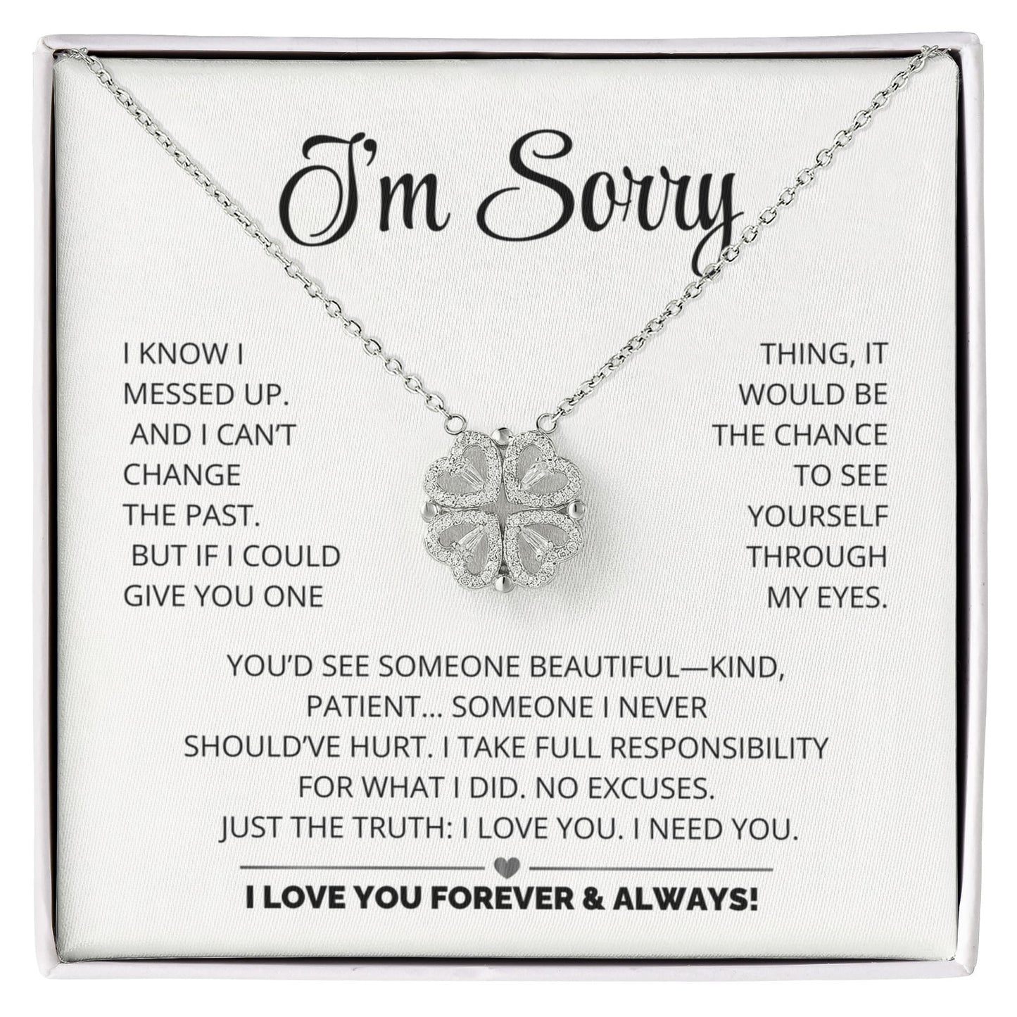 Apology Gift For Her - Magnetic Hearts Necklace