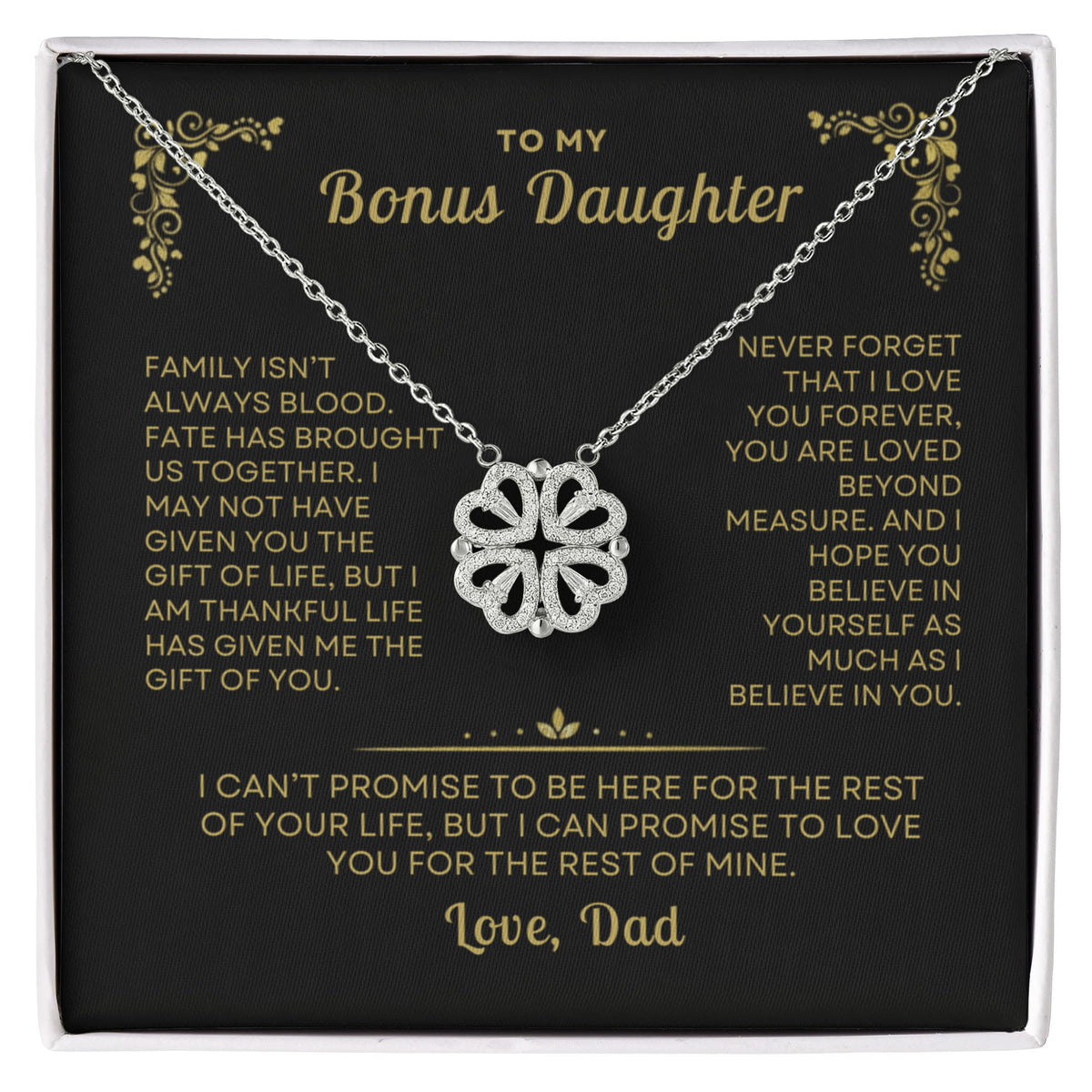 To My Bonus Daughter, Love Dad - Beautiful Gift Set