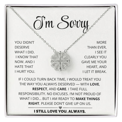 Apology Gift For Her - Magnetic Hearts Necklace Gift Set