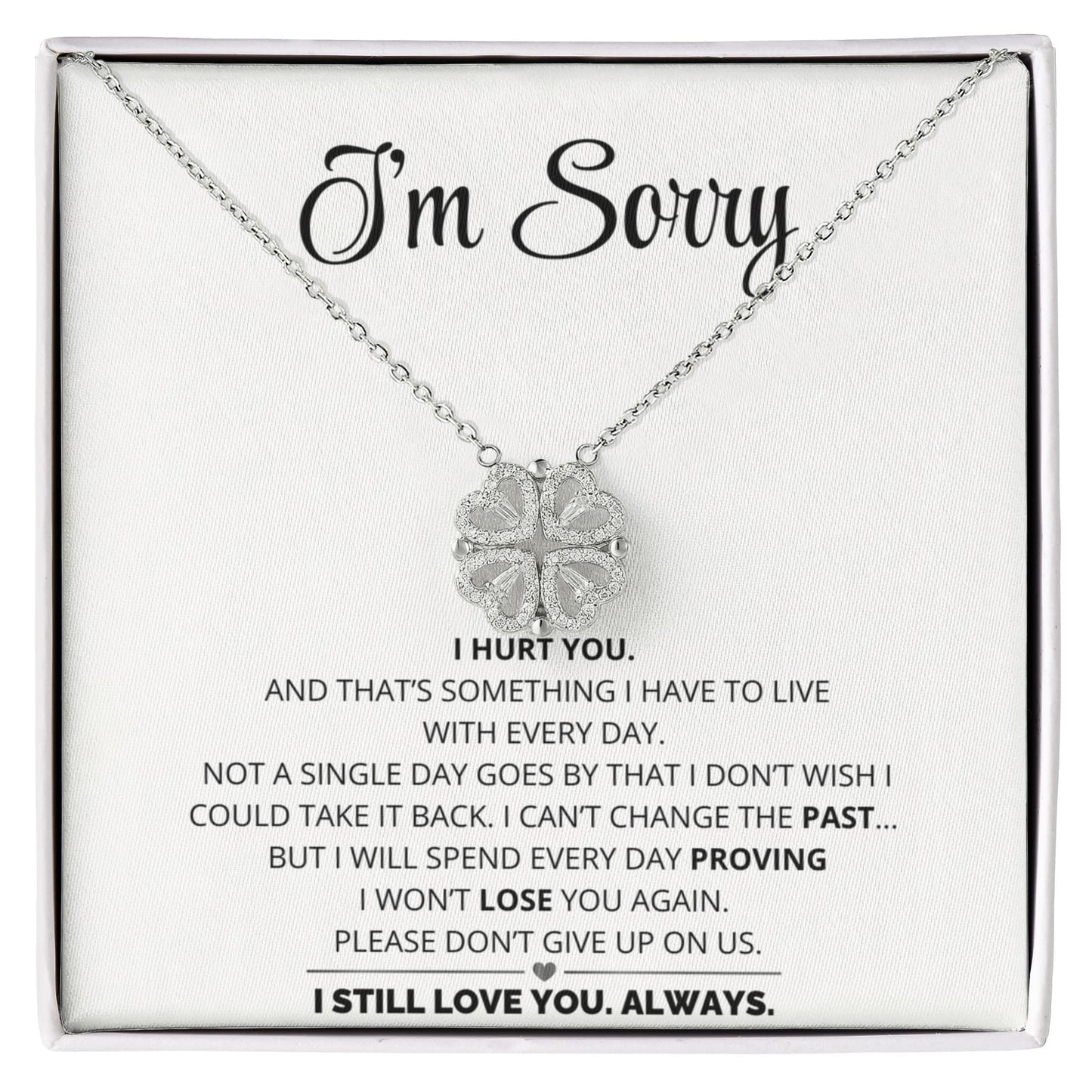 Apology Gift For Her - I Still Love You, Always - Magnetic Hearts Necklace
