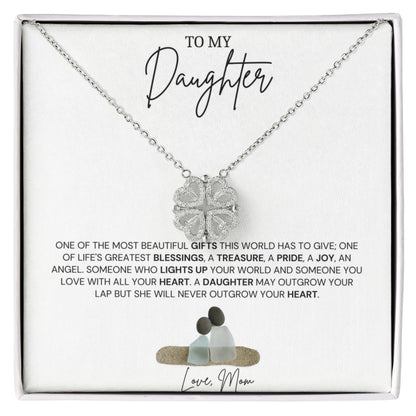 To My Daughter - Love Mom - Magnetic Hearts Necklace Gift