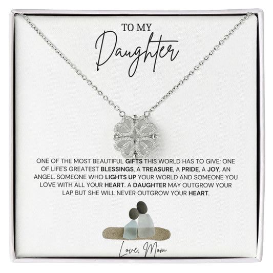 To My Daughter - Love Mom - Magnetic Hearts Necklace Gift