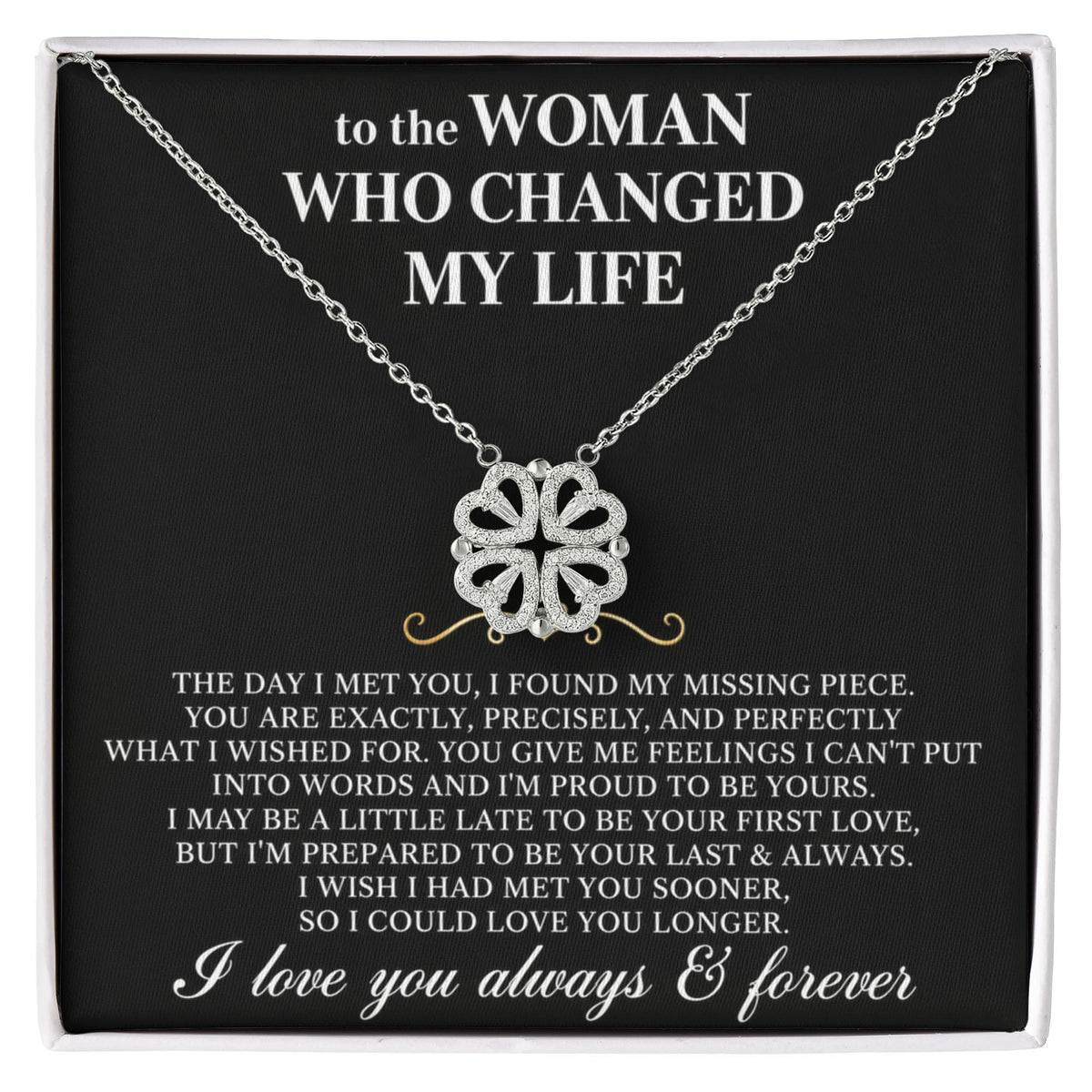 To the Woman Who Changed My Life - Infinity Love Necklace