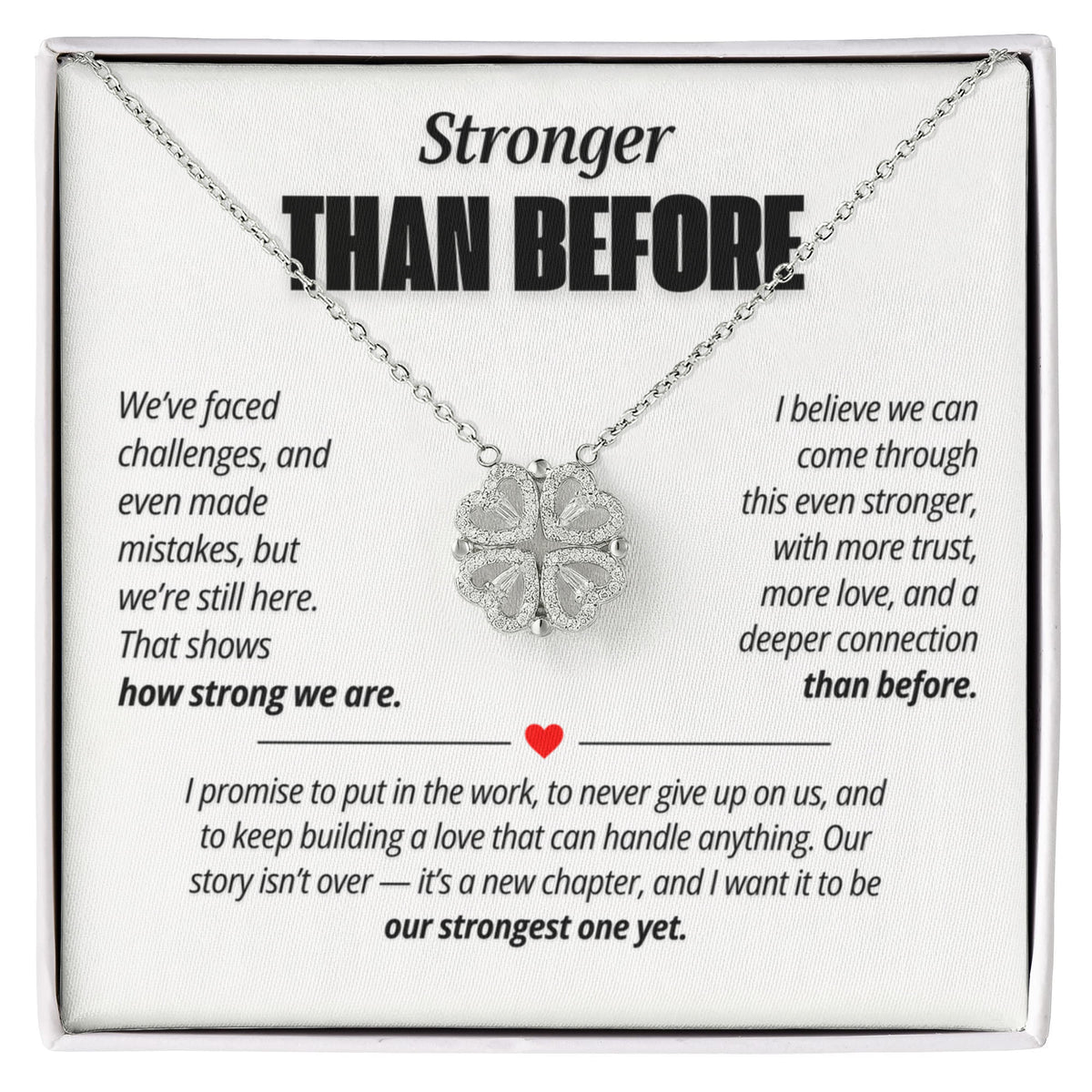 Stronger Than Before Necklace for Her – Magnetic Hearts Reconciliation Gift