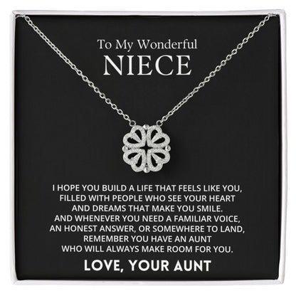 To My Wonderful Niece - Magnetic Hearts Necklace Gift Set
