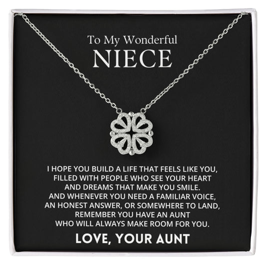 To My Wonderful Niece - Magnetic Hearts Necklace Gift Set