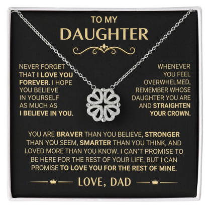 To my Daughter - Never Forget That I Love you - Magnetic Hearts Necklace