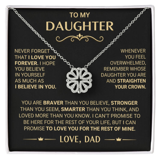 To my Daughter - Never Forget That I Love you - Magnetic Hearts Necklace