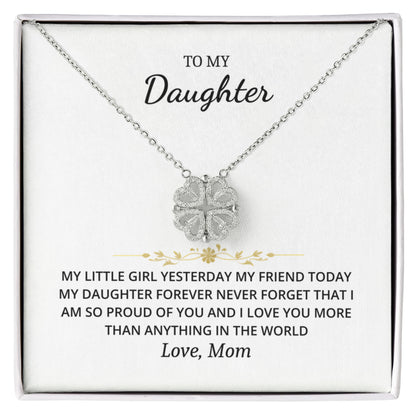 To My Daughter - Love Mom Magnetic Hearts Necklace Gift Set