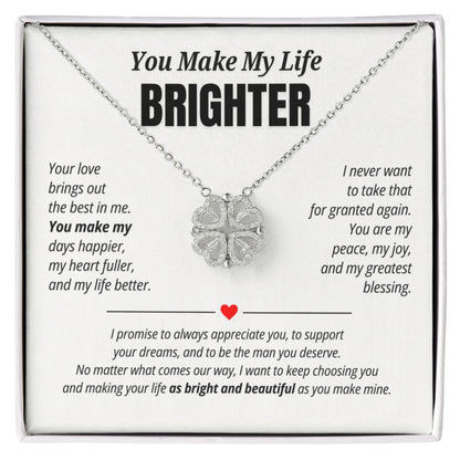 You Make My Life Brighter Necklace for Her – Magnetic Hearts Romantic Gift