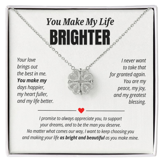 You Make My Life Brighter Necklace for Her – Magnetic Hearts Romantic Gift