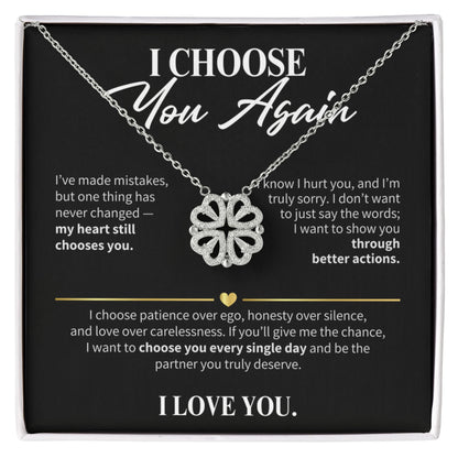 I Choose You Again Necklace for Her – Magnetic Hearts Apology Gift