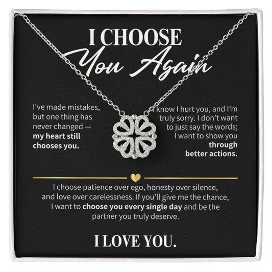 I Choose You Again Necklace for Her – Magnetic Hearts Apology Gift