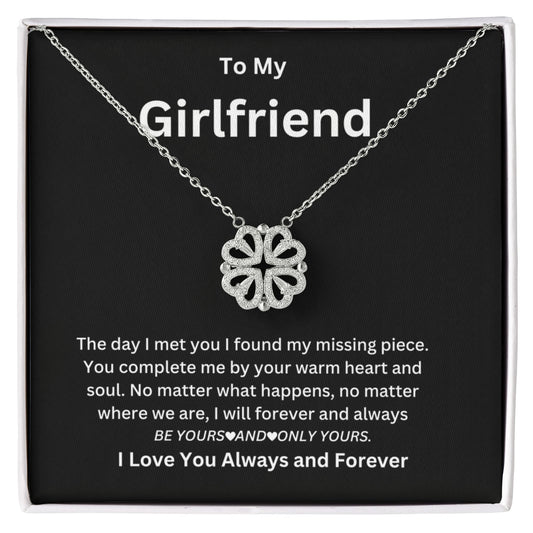To My Girlfriend - Magnetic Hearts Necklace Gift Set