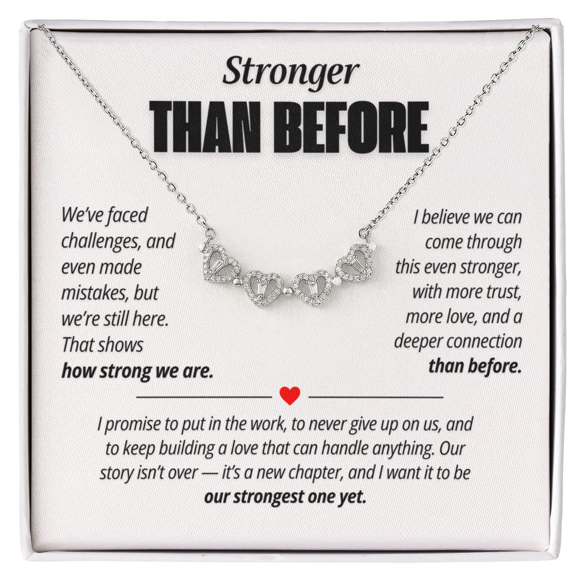 Stronger Than Before Necklace for Her – Magnetic Hearts Reconciliation Gift