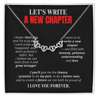 Let's Write a New Chapter Necklace for Her – Magnetic Hearts Apology Gift