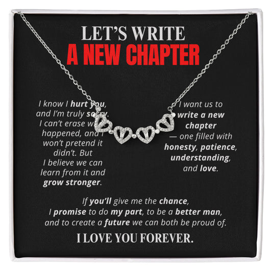 Let's Write a New Chapter Necklace for Her – Magnetic Hearts Apology Gift