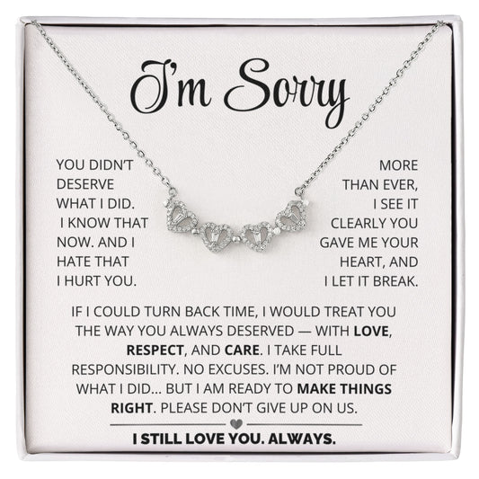 Apology Gift For Her - Magnetic Hearts Necklace Gift Set - CHARMING FAMILY GIFT LLC 