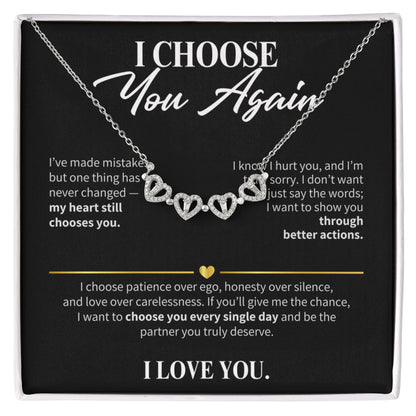 I Choose You Again Necklace for Her – Magnetic Hearts Apology Gift