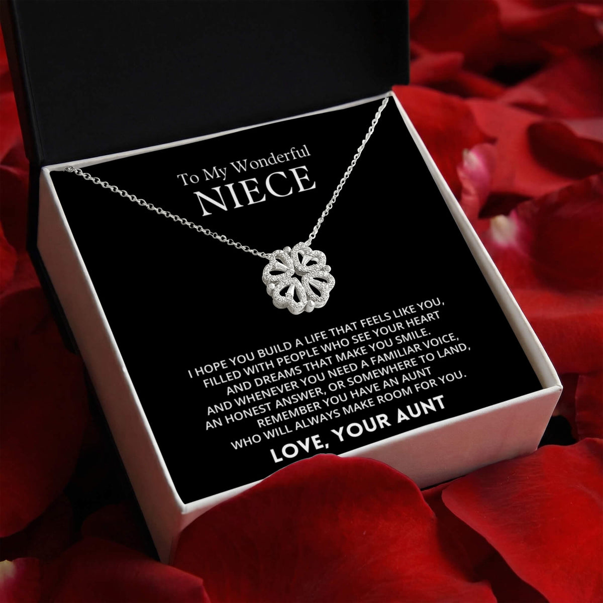 To My Wonderful Niece - Magnetic Hearts Necklace Gift Set