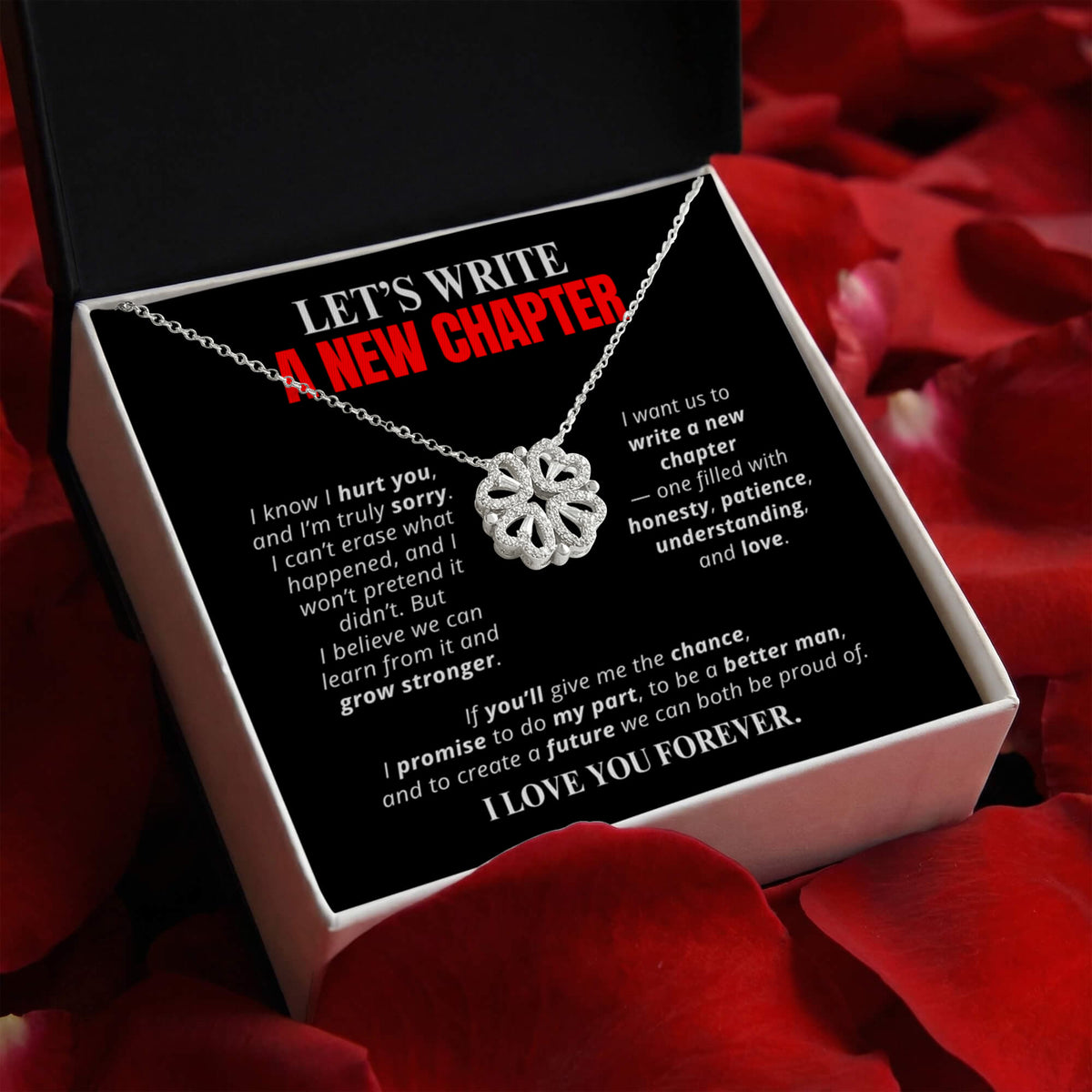 Let's Write a New Chapter Necklace for Her – Magnetic Hearts Apology Gift