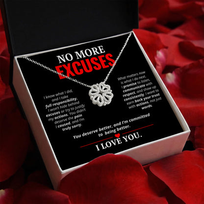 No More Excuses Necklace for Her – Magnetic Hearts I'm Sorry Apology Gift