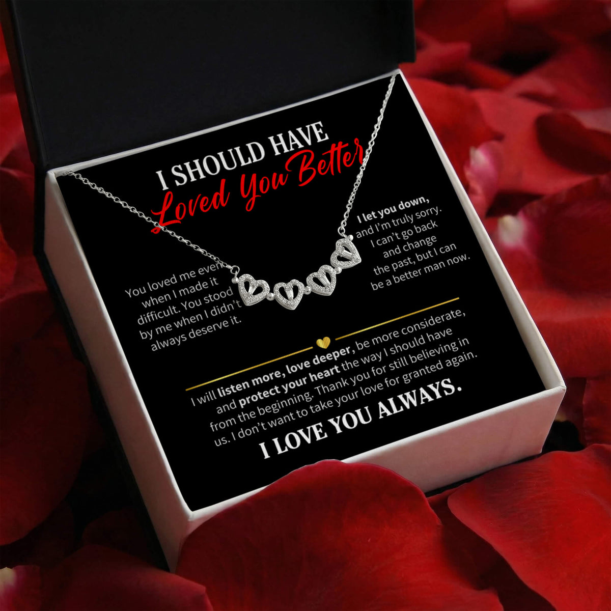 I Should Have Loved You Better Necklace for Her – Magnetic Hearts Apology Gift