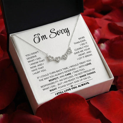 Apology Gift For Her - Magnetic Hearts Necklace Gift Set
