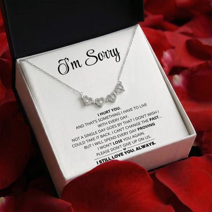 Apology Gift For Her - I Still Love You, Always - Magnetic Hearts Necklace