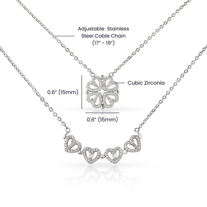 To My Girlfriend - Magnetic Hearts Necklace Gift Set