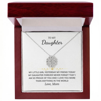 To My Daughter - Love Mom Magnetic Hearts Necklace Gift Set