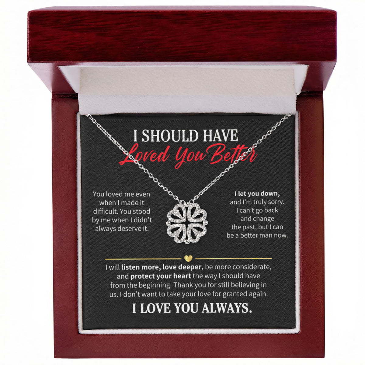 I Should Have Loved You Better Necklace for Her – Magnetic Hearts Apology Gift