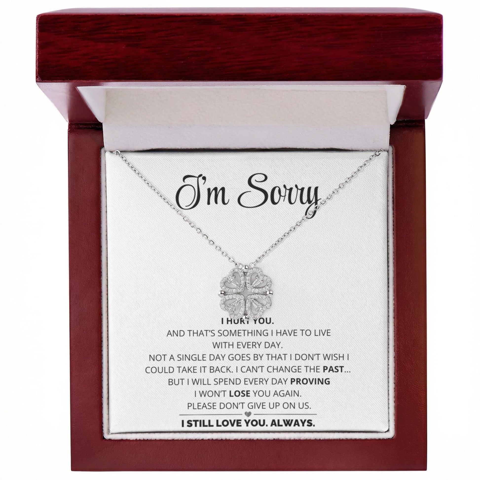 Apology Gift For Her - I Still Love You, Always - Magnetic Hearts Necklace - CHARMING FAMILY GIFT LLC 