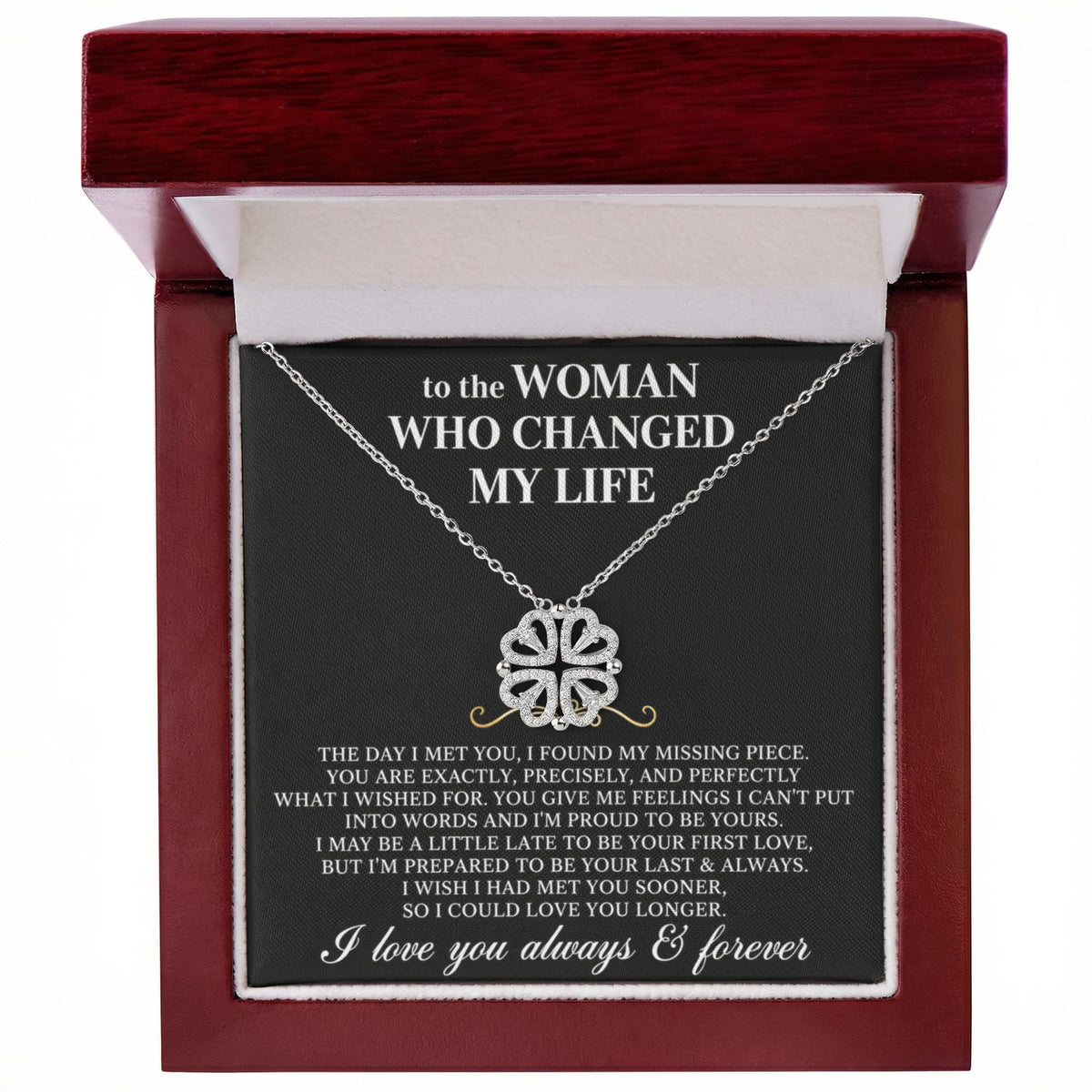 To the Woman Who Changed My Life - Infinity Love Necklace