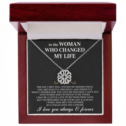 To the Woman Who Changed My Life - Infinity Love Necklace