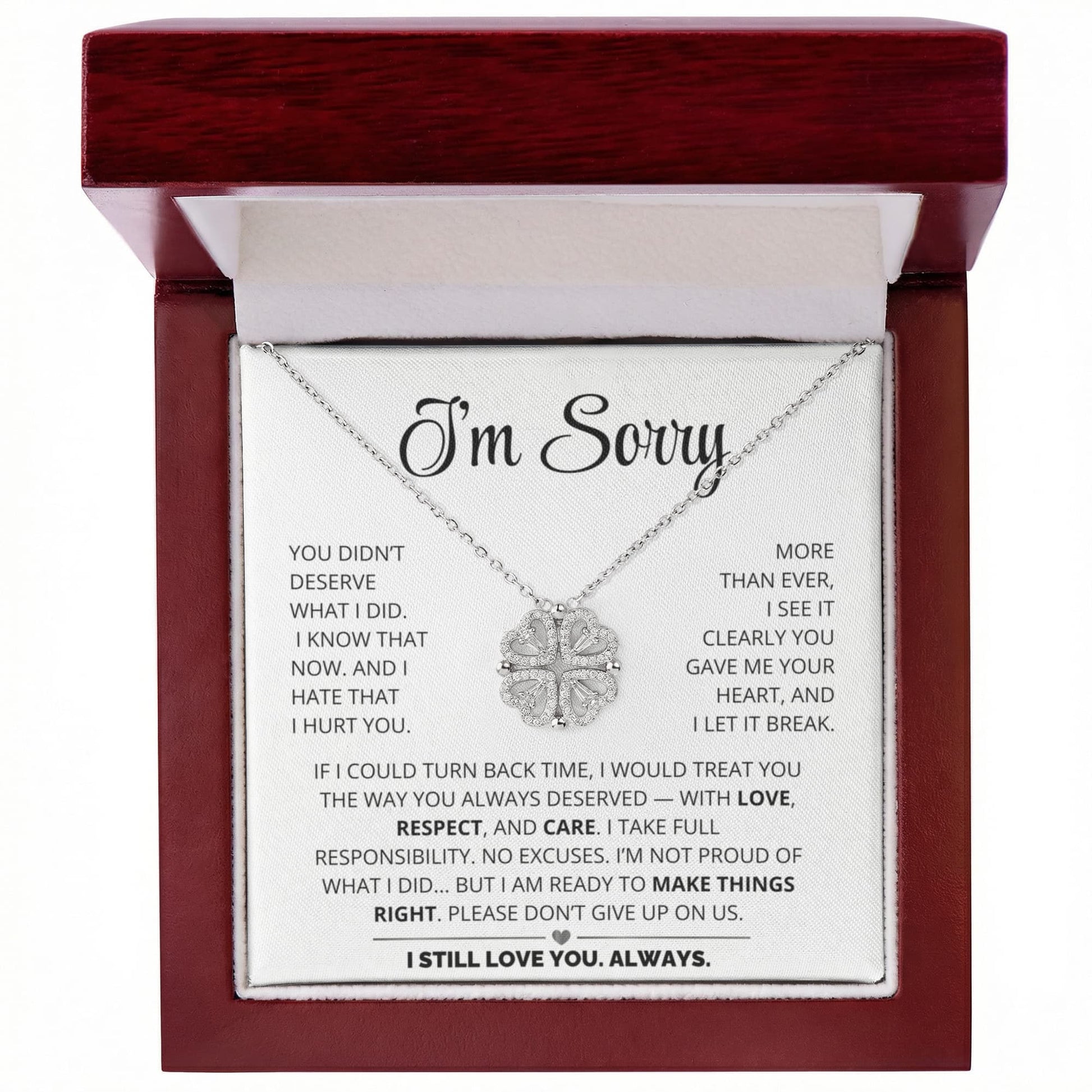 Apology Gift For Her - Magnetic Hearts Necklace Gift Set - CHARMING FAMILY GIFT LLC 