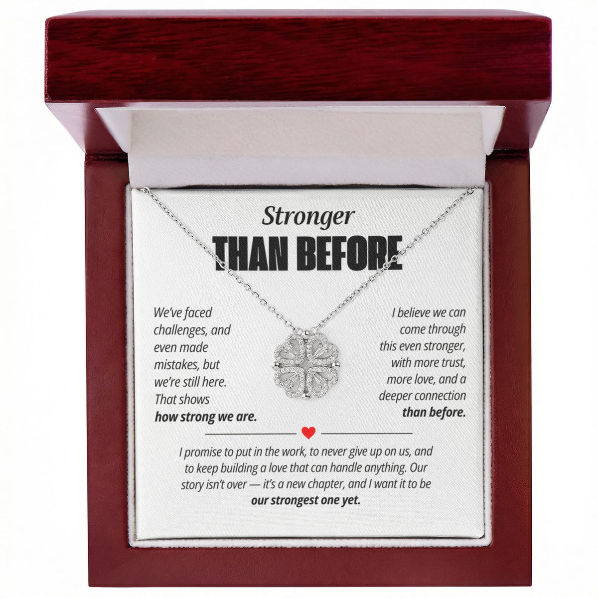 Stronger Than Before Necklace for Her – Magnetic Hearts Reconciliation Gift