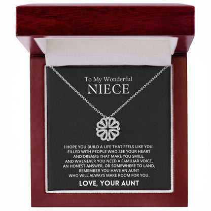 To My Wonderful Niece - Magnetic Hearts Necklace Gift Set
