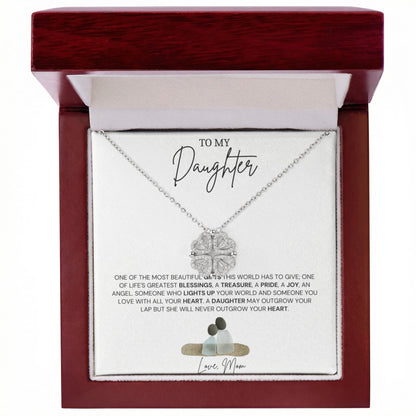 To My Daughter - Love Mom - Magnetic Hearts Necklace Gift
