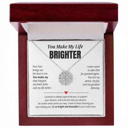 You Make My Life Brighter Necklace for Her – Magnetic Hearts Romantic Gift