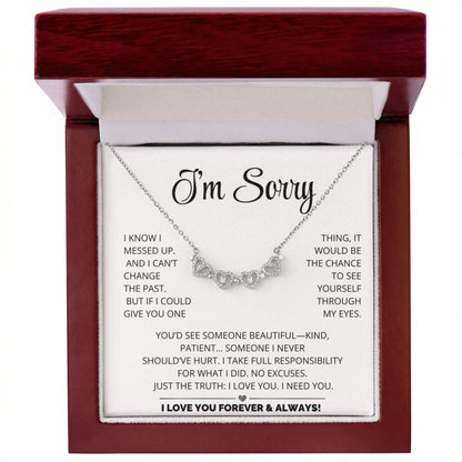 Apology Gift For Her - Magnetic Hearts Necklace